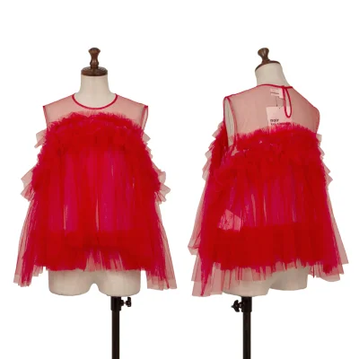 noir kei ninomiya Tulle Suspender Clip Layered Sleeveless Top
