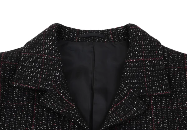 COMME des GARCONS HOMME Checked Tweed Wool Zip Jacket K-162440_003