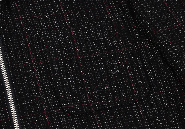 COMME des GARCONS HOMME Checked Tweed Wool Zip Jacket K-162440_004