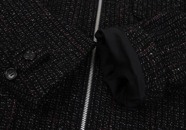 COMME des GARCONS HOMME Checked Tweed Wool Zip Jacket K-162440_007