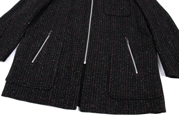 COMME des GARCONS HOMME Checked Tweed Wool Zip Jacket K-162440_008