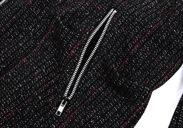 COMME des GARCONS HOMME Checked Tweed Wool Zip Jacket K-162440_009