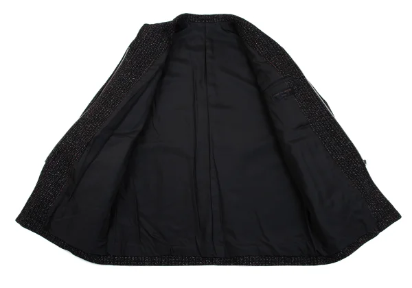 COMME des GARCONS HOMME Checked Tweed Wool Zip Jacket K-162440_010