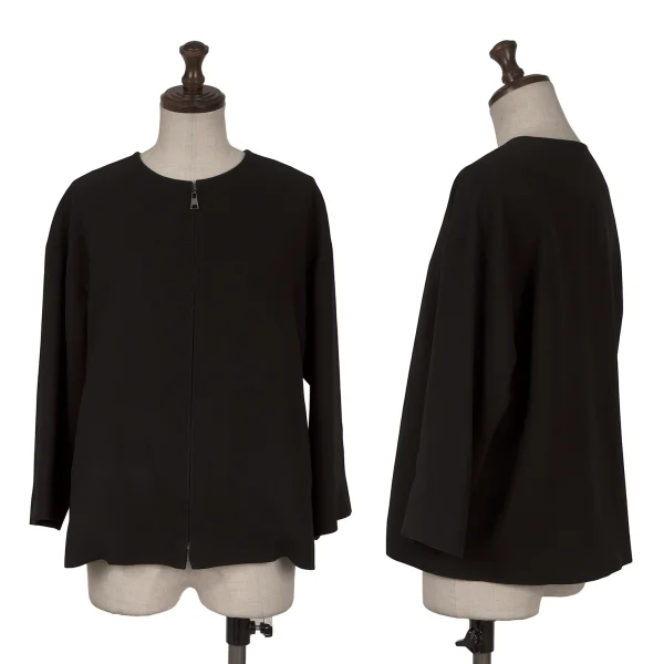 yoshie inaba Poly 3/4 Sleeve Zip Blouson Black 7 K-162444_001