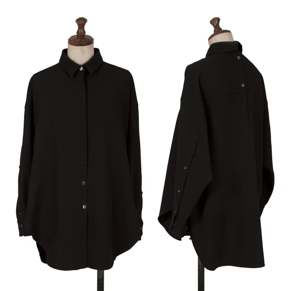 yoshie inaba Front Switching Stretch Poly Blouse Black 7 K-162447_001