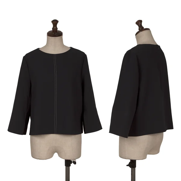 yoshie inaba Poly Stitch Slit Sleeve Blouse Navy 7 K-162448_001