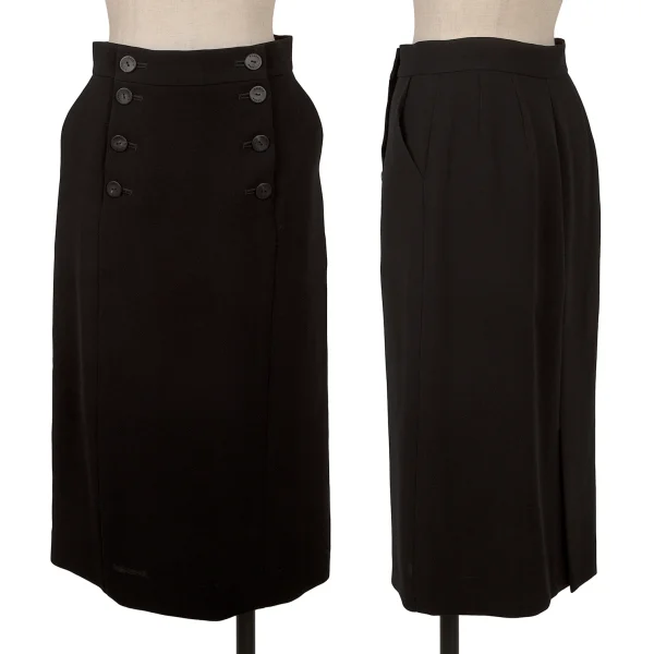 yoshie inaba Back Slit Poly Skirt Black 5 K-162451_001
