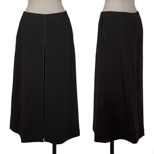 yoshie inaba Box Pleated Stretch Poly Skirt Navy 7 K-162452_001