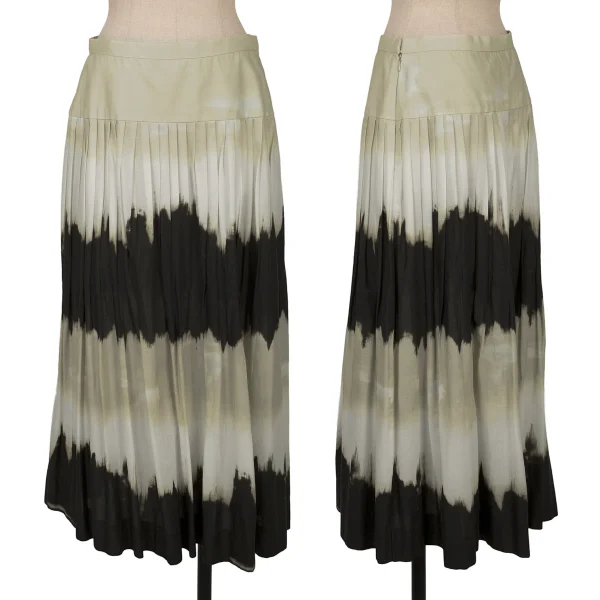 yoshie inaba Dyed Pleats A Line Skirt Beige,White,Black 9 K-162454_001