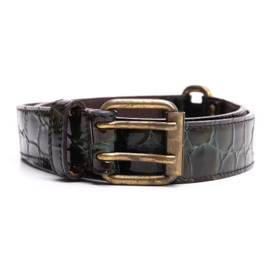 SONIA RYKIEL Crocodile Emboss Enamel Belt