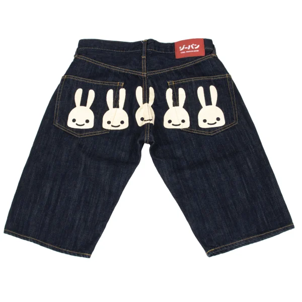 CUNE Back Rabbit Print Denim Half Pants K-162462_014