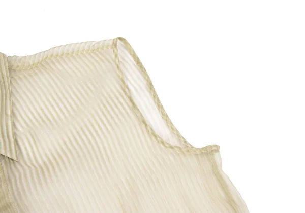 HELMUT LANG Silk Pullover Sleeveless Striped Shirt K-162465_008