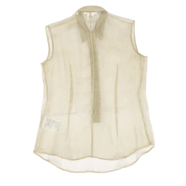 HELMUT LANG Silk Pullover Sleeveless Striped Shirt K-162465_011