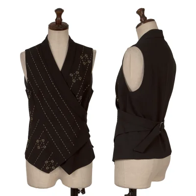 KENZO Wool Stitch Design Belted Vest