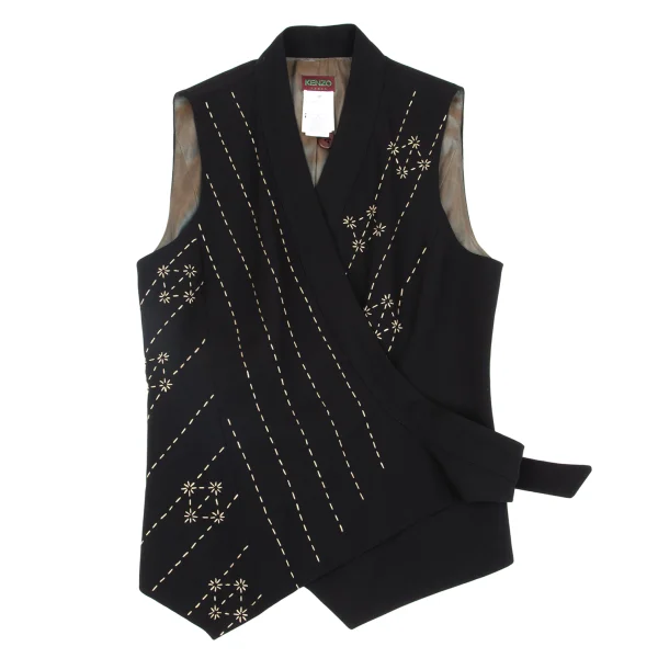 KENZO Wool Stitch Design Belted Vest K-162466_002