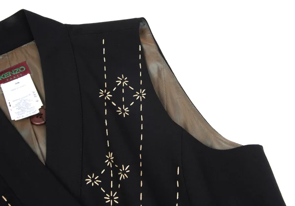 KENZO Wool Stitch Design Belted Vest K-162466_005