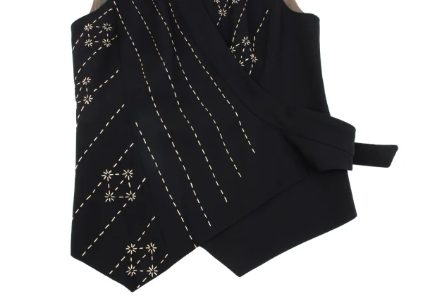 KENZO Wool Stitch Design Belted Vest K-162466_006