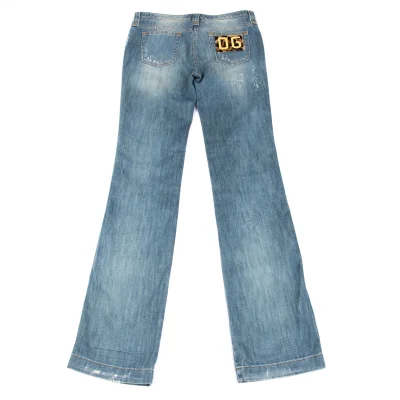 DOLCE&GABBANA Logo patched Damage Jeans