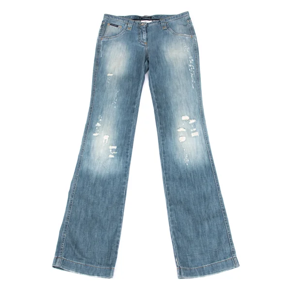 DOLCE&GABBANA Logo patched Damage Jeans K-162474_004