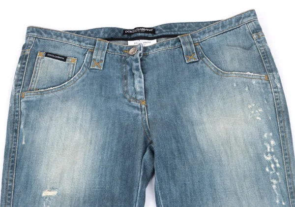 DOLCE&GABBANA Logo patched Damage Jeans K-162474_005
