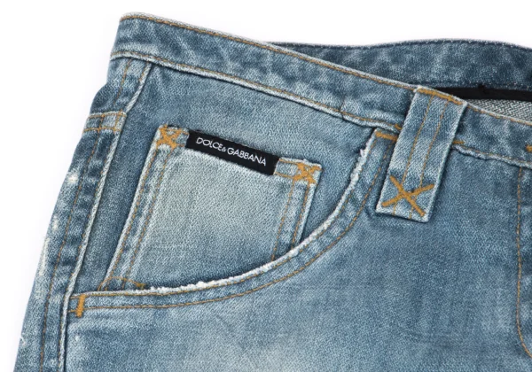 DOLCE&GABBANA Logo patched Damage Jeans K-162474_006
