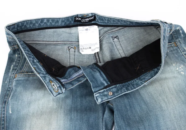 DOLCE&GABBANA Logo patched Damage Jeans K-162474_009
