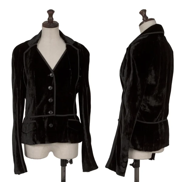 Christian Dior BOUTIQUE Trotter Lining Velours Jacket Black 42 K-162476_001