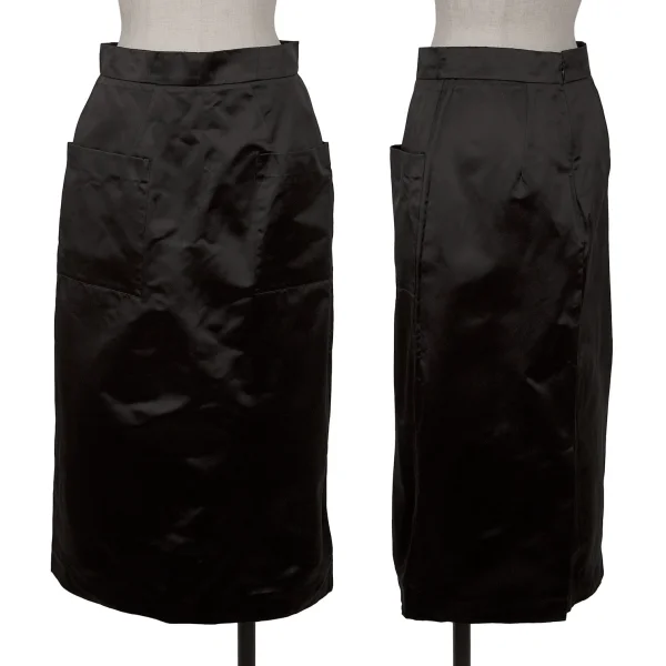 PRADA Silk Patch Pocket Skirt Black 40 K-162477_001