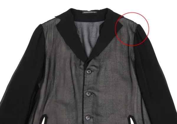 Yohji Yamamoto NOIR Sheer Layered Jacket K-162478_003