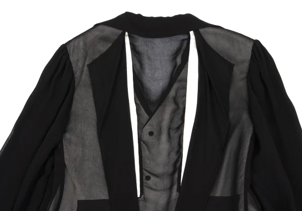 Yohji Yamamoto NOIR Sheer Layered Jacket K-162478_013