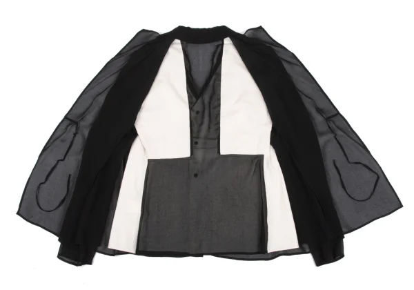 Yohji Yamamoto NOIR Sheer Layered Jacket K-162478_016