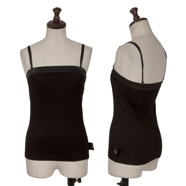 Yohji Yamamoto FEMME Logo Tag Camisole Black 2 K-162479_001