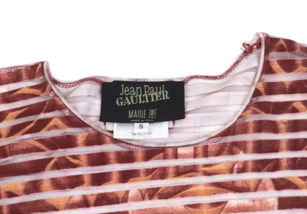 Jean Paul GAULTIER MAILLE FEMME Gargoyle Printed See-through Tops K-162482_006