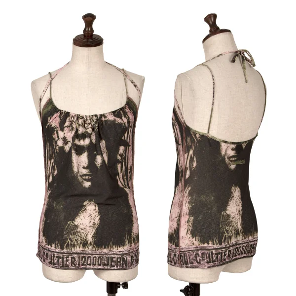 Jean Paul GAULTIER FEMME Floral Girl Printed See-Through Camisole Black,Pink 40 K-162483_001