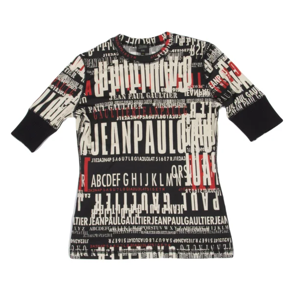 Jean Paul GAULTIER FEMME Typography Printed Ribbed Sleeve T-shirt K-162484_002