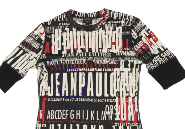 Jean Paul GAULTIER FEMME Typography Printed Ribbed Sleeve T-shirt K-162484_003