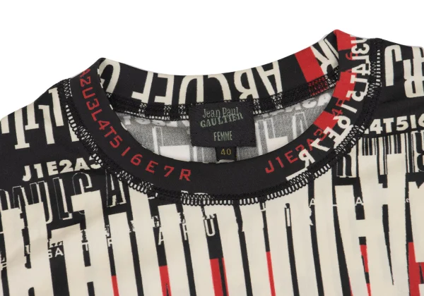 Jean Paul GAULTIER FEMME Typography Printed Ribbed Sleeve T-shirt K-162484_005