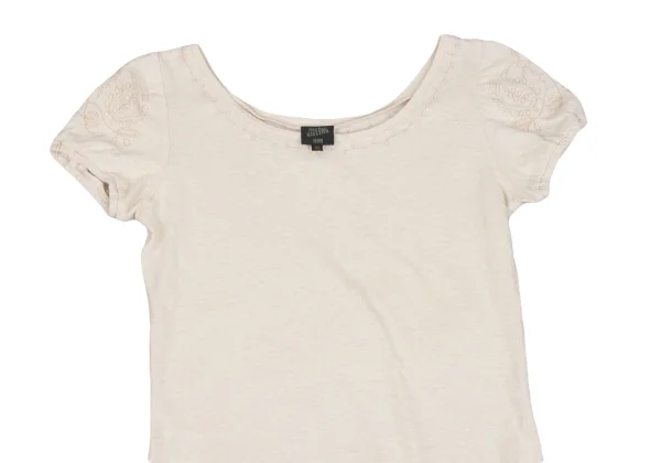 Jean Paul GAULTIER FEMME Hemp Cotton Leaf Embroidery T-shirt K-162485_002