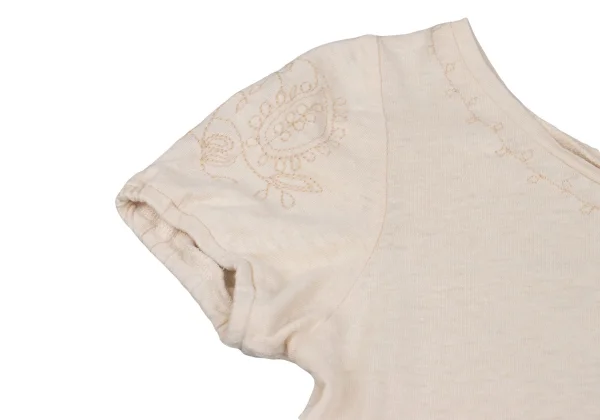 Jean Paul GAULTIER FEMME Hemp Cotton Leaf Embroidery T-shirt K-162485_004