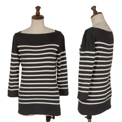 Jean Paul GAULTIER FEMME Stretch Boat Neck Striped Knit Top