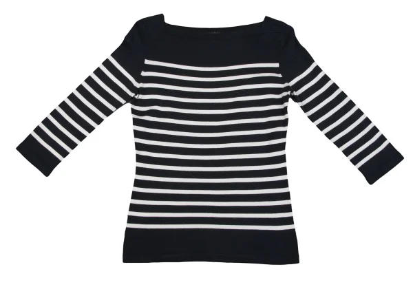 Jean Paul GAULTIER FEMME Stretch Boat Neck Striped Knit Top K-162487_002