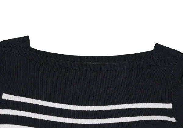 Jean Paul GAULTIER FEMME Stretch Boat Neck Striped Knit Top K-162487_006