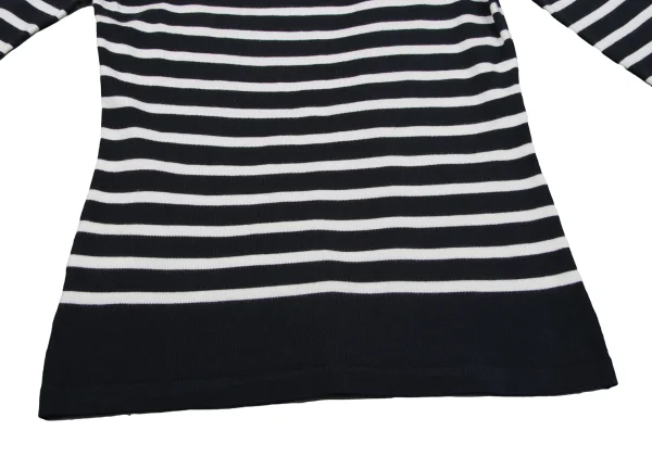 Jean Paul GAULTIER FEMME Stretch Boat Neck Striped Knit Top K-162487_009