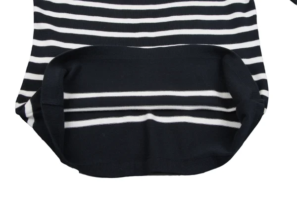 Jean Paul GAULTIER FEMME Stretch Boat Neck Striped Knit Top K-162487_010