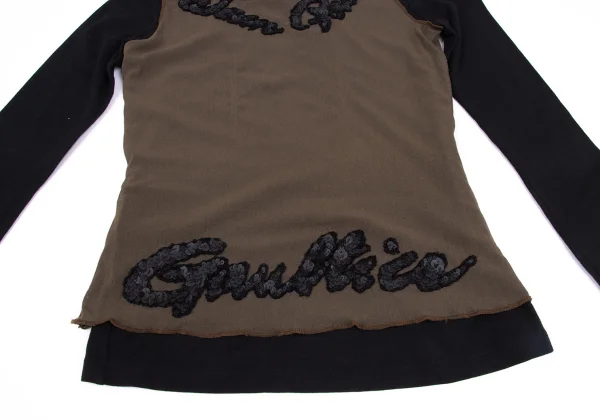 Jean Paul GAULTIER FEMME Sequin Logo Mesh Layered T-shirt K-162488_012