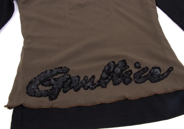 Jean Paul GAULTIER FEMME Sequin Logo Mesh Layered T-shirt K-162488_013