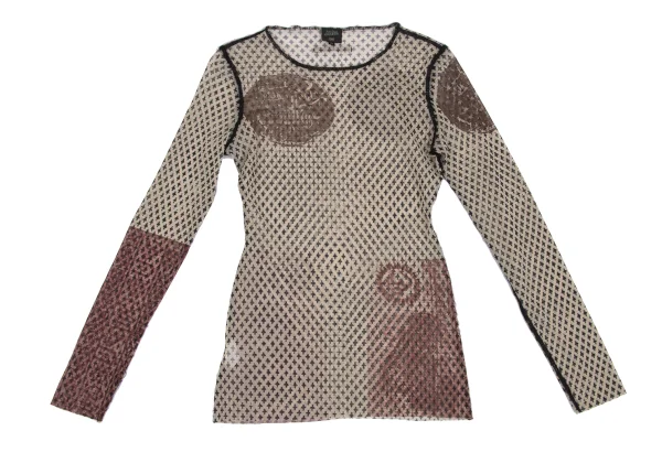 Jean Paul GAULTIER FEMME Patterned Mesh T Shirt K-162489_002