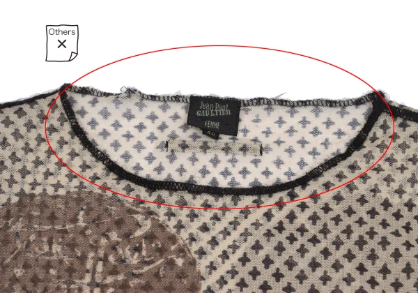 Jean Paul GAULTIER FEMME Patterned Mesh T Shirt K-162489_004