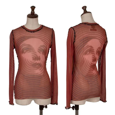Jean Paul GAULTIER FEMME Psychedelic Face Printed Mesh T-shirt