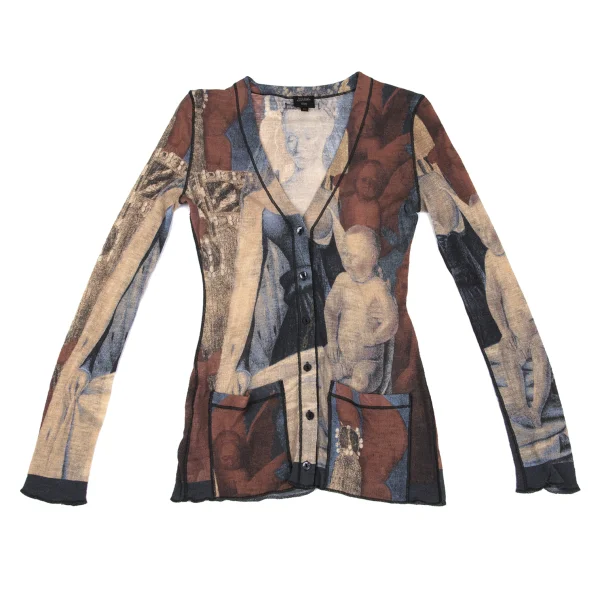 Jean Paul GAULTIER FEMME Maria Print Wool Knit Cardigan K-162493_002